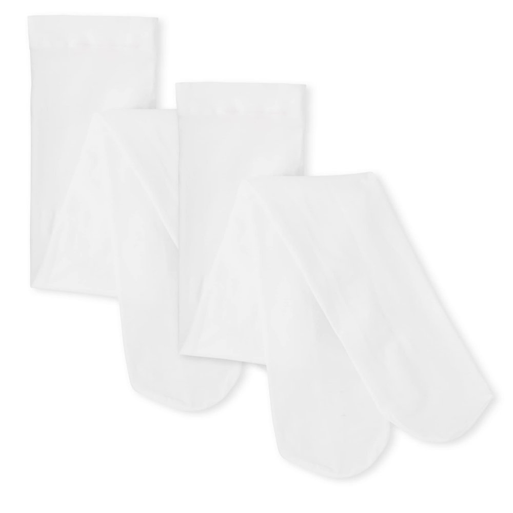 The Children's Place girls Tights, Pack of Two Hosiery, White, 16 US
