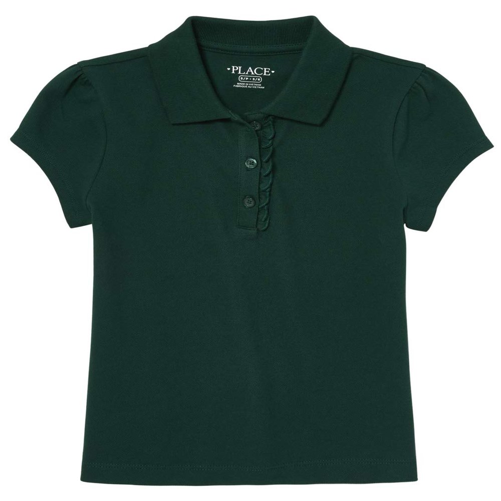 The Children's Place girls Uniform Ruffle Pique Polo Shirt, Spruceshad, X-Large US