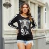 GINKANA Maternity Shirts Glow in The Dark Skeleton Halloween Shirt Pregnant Long Sleeve T-Shirt,L view 2
