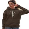 Go All Out 4X-Large Chocolate Mens Faith Cross Letters Christian Jesus Sweatshirt Hoodie