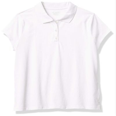 The Children's Place girls Uniform Soft Jersey Polo Shirt, White, XXL 16 US