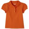 The Children's Place Girls Short Sleeve Ruffle Pique Polo,Flame Single,L (10/12) view 1