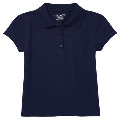 The Children's Place girls Uniform Soft Jersey Polo Shirt, Tidal, XXL 16 US