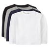The Children's Place baby boys And Toddler Long Sleeve Basic Layering T-shirt T Shirt, Black/H Smoke/New Navy/White 4 Pack, 4T US view 1