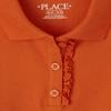 The Children's Place Girls Short Sleeve Ruffle Pique Polo,Flame Single,XXL(16) view 2