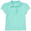 The Children's Place girls Uniform Ruffle Pique Polo Shirt, Seafrost, 10 12 US view 1