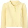 The Children's Place girls Long Sleeve Ruffle Polo Shirt, Pale Sun, Small US view 1