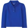 The Children's Place girls Uniform Long Sleeve Ruffle Pique Polo Shirt, Renew Blue, M 7 8 US view 1