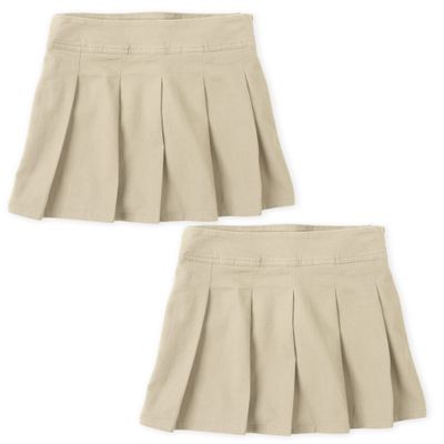 The Children's Place Girls Pleated Skort,Sandy 2 Pack,12