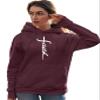 Go All Out 4X-Large Maroon Mens Faith Cross Letters Christian Jesus Sweatshirt Hoodie