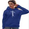 Go All Out 4X-Large Royal Mens Faith Cross Letters Christian Jesus Sweatshirt Hoodie