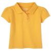 The Children's Place Baby Girls and Toddler Girls Short Sleeve Ruffle Pique Polo, Yellow Pencil, 5T view 1