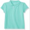 The Children's Place girls Uniform Ruffle Pique Polo Shirt, Seafrost, XXL 16 plus view 1