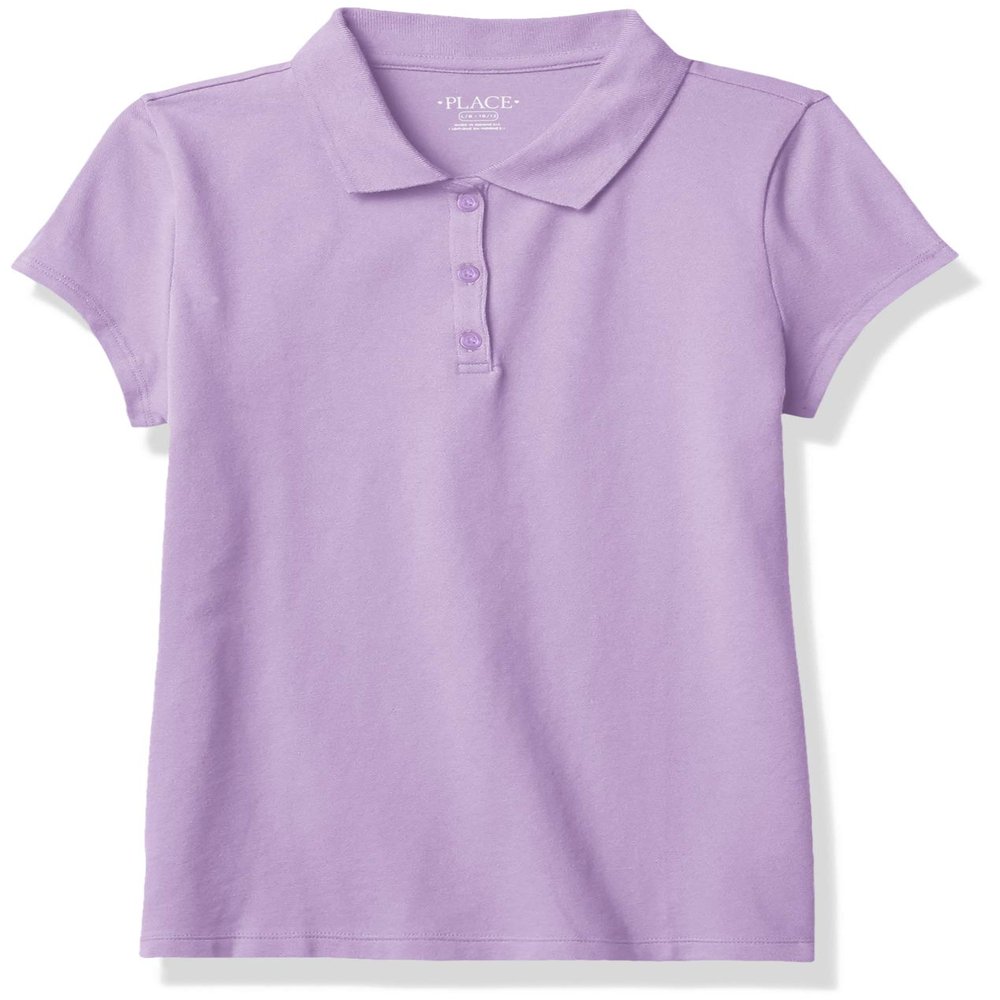 The Children's Place Baby Girls Uniform Pique Polo Shirt, Purple Prose, X-Large US