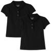The Children's Place Girls Short Sleeve Ruffle Pique Polo,Black 2 Pack,XL (14) view 1