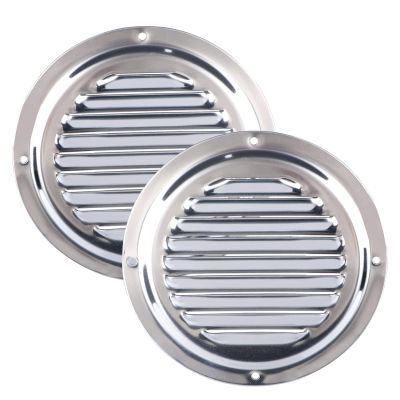 XinKunmarine 2 Pack Round Louvered Vent for Boat, 5" Stainless Steel Mirror Finish Air Vent for Marine Boat,Yacht,RV
