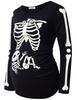 GINKANA Maternity Shirts Glow in The Dark Skeleton Halloween Shirt Pregnant Long Sleeve T-Shirt,M view 1