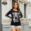 GINKANA Maternity Shirts Glow in The Dark Skeleton Halloween Shirt Pregnant Long Sleeve T-Shirt,M view 2