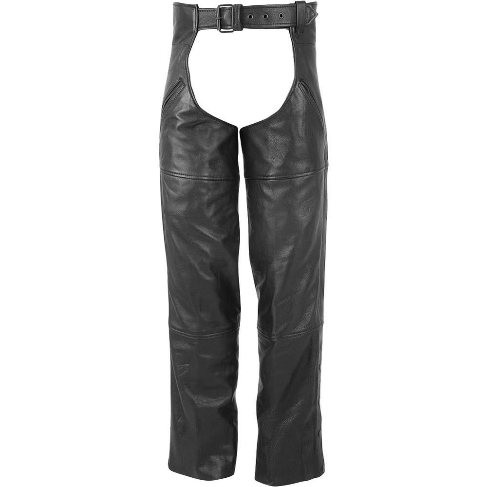 Men's Real Bikers Genuine Cowhide Leather Gay Chaps (Black, 38"(96.5cm))
