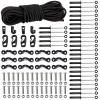 Deck Rigging Kit Accessory - 19.7 FT Bungee Cord with Deck Loops Tie Down Pad Eyes and J - Hooks and Bungee Cord Hook Screws & Rivets for Kayaks Canoes Boat view 1