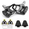 BESTYMXY Bike Pedals Road Bike Pedals Ultralight Pedals Compatible with SPD SL + Cleat Set + Cleat Covers, 3 in 1 view 1