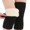 QUUPY 1 Pair Unisex Thicken and Lengthen Knee Pads Winter Warmth and Velvet Knee Pads Thermal Knee Joint Brace Pad Leg Warmer Sleeves Knee Support for Women Men Cold Weather (Black, XL Size) view 1