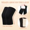 QUUPY 1 Pair Unisex Thicken and Lengthen Knee Pads Winter Warmth and Velvet Knee Pads Thermal Knee Joint Brace Pad Leg Warmer Sleeves Knee Support for Women Men Cold Weather (Black, XL Size) view 4