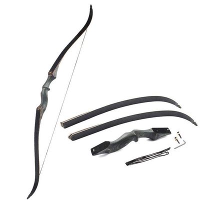 60 Inch Takedown Recurve Bow Draw Weight 25-65lbs Traditional Wood Longbow with Bamboo Core Limbs Right Left Hand American Hunting Longbow (45 Lbs, Left Hand)