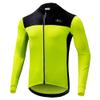 Dooy Men's Cycling Bike Jersey Winter Thermal Biking Shirt Long Sleeve Bicycle Jacket with Full Zipper and Rear PocketsYellow,Large view 1