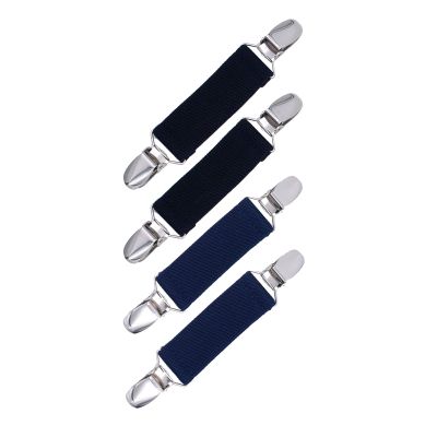 Elastic Mitten Clips Toddler Mitten and Glove Clips Stainless Steel Gloves Clips for Baby Kids Clothing Clips Black&Navy