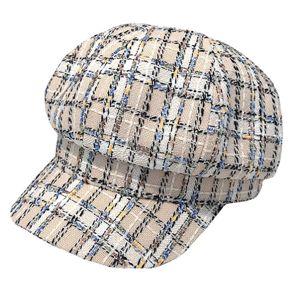 Danse Jupe Women Plaid Newsboy Paperboy Painter Cap Hat Fiddler Hat Visor Beret