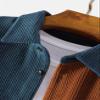 UANEO Mens Shacket Patchwork Long Sleeve Button Down Corduroy Shirts for Men (Blue-M) view 3