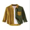 UANEO Mens Shacket Patchwork Long Sleeve Button Down Corduroy Shirts for Men (Green-M) view 1