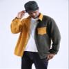 UANEO Mens Shacket Patchwork Long Sleeve Button Down Corduroy Shirts for Men (Green-M) view 4
