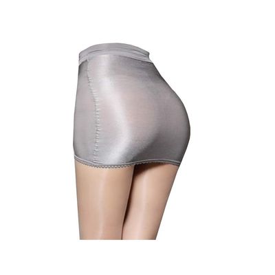 Long-Perfect Womens Super Shiny Shaping Miniskirt Oily Bright Shimmery Stockings Skirt (Grey)