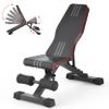 OUNUO Adjustable Weight Bench with Headrest - 660LBS Heavy-Duty Foldable Workout Bench for Home Gym, Full Body Training & Bench Press (Black) view 1