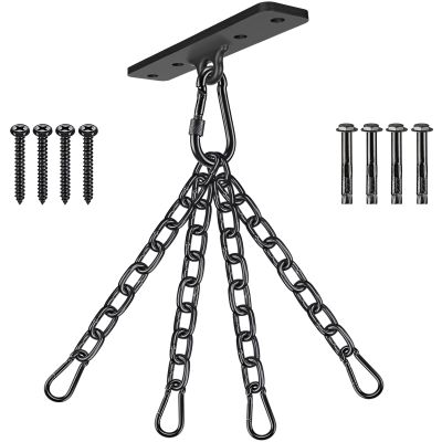 Dolibest Heavy Duty Boxing Punching Bag Chain,600 LB Capacity, Wall Mount Ceiling Hooks for Boxing& MMA,Wood Beam Holder with 4 Chains and 4 Carabiners,4 Wood Screws for Wooden Sets