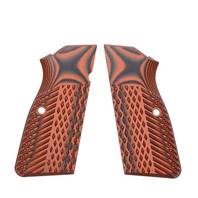 Guuun G10 Grips for Browning Hi Power and Tisas Regent BR9, OPS Eagle Wings Diamond Texture - Orange