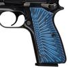 Guuun G10 Grips for Browning Hi Power and Tisas Regent BR9, Sunburst Tactical Texture - Blue/Black view 1