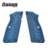 Guuun G10 Grips for Browning Hi Power and Tisas Regent BR9, Sunburst Tactical Texture - Blue/Black view 2
