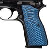 Guuun G10 Grips for Browning Hi Power and Tisas Regent BR9, OPS Eagle Wings Texture - Blue/Black view 1