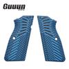 Guuun G10 Grips for Browning Hi Power and Tisas Regent BR9, OPS Eagle Wings Texture - Blue/Black view 2