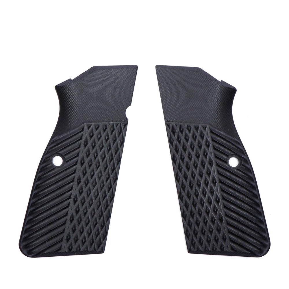 Guuun G10 Grips for Browning Hi Power and Tisas Regent BR9, OPS Eagle Wings Diamond Texture - Black