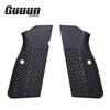 Guuun G10 Grips for Browning Hi Power and Tisas Regent BR9, OPS Eagle Wings Diamond Texture - Black view 2