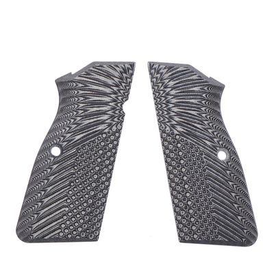 Guuun G10 Grips for Browning Hi Power and Tisas Regent BR9, OPS Eagle Wings Texture - Grey