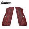 Guuun G10 Grips for Browning Hi Power and Tisas Regent BR9, Sunburst Tactical Texture - Red view 2