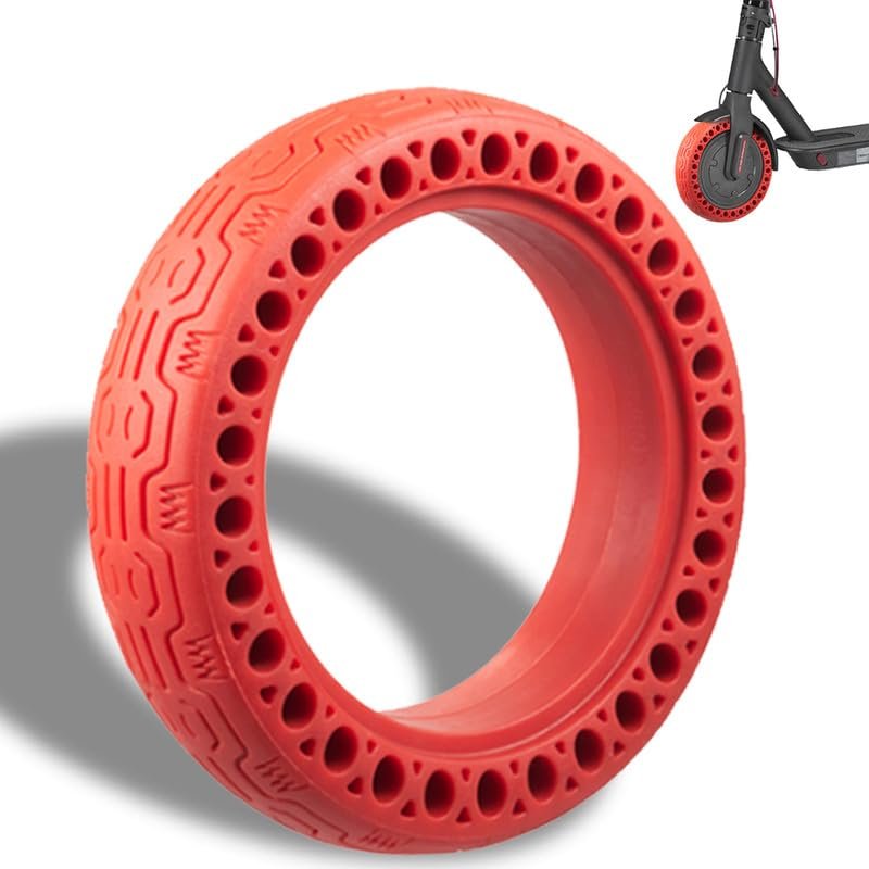 GLDYTIMES 50/75-6.1 Scooter Tire Solid: 8.5 Inch Tubeless Tires Replacement for Hover 1 Journey Jive Pioneer Aovopro ES80 Gotrax GXL V2 Rival Hiboy S2 Electric Scooter, 8 1/2'' Wheels Red 1 Pcs