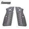 Guuun G10 Grips for Browning Hi Power and Tisas Regent BR9, OPS Eagle Wings Diamond Texture - Grey view 2