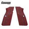 Guuun G10 Grips for Browning Hi Power and Tisas Regent BR9, OPS Eagle Wings Texture - Red view 2