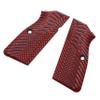 Guuun G10 Grips for Browning Hi Power and Tisas Regent BR9, OPS Eagle Wings Texture - Red view 3